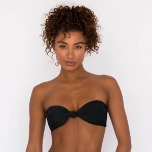 NWOT SKATIE Lyndi Black Strapless Bikini Top M